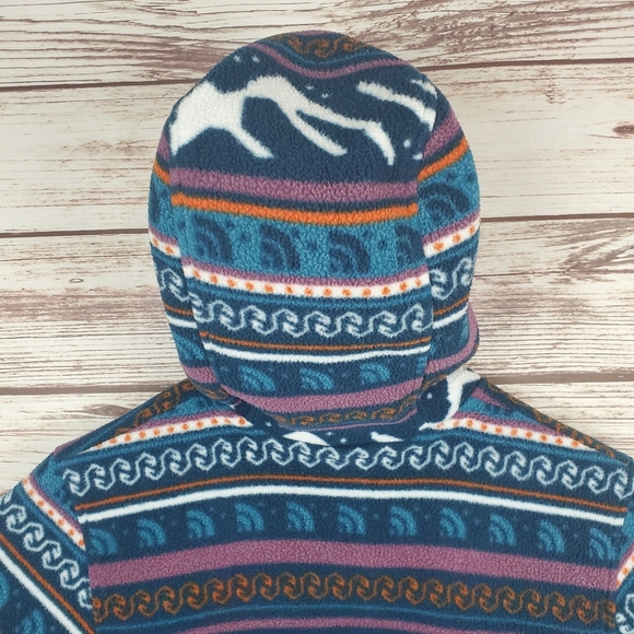 The North Face Mens Small Printed Carbondale 1/4 Snap Hooded Fleece Pullover - Picture 10 of 14